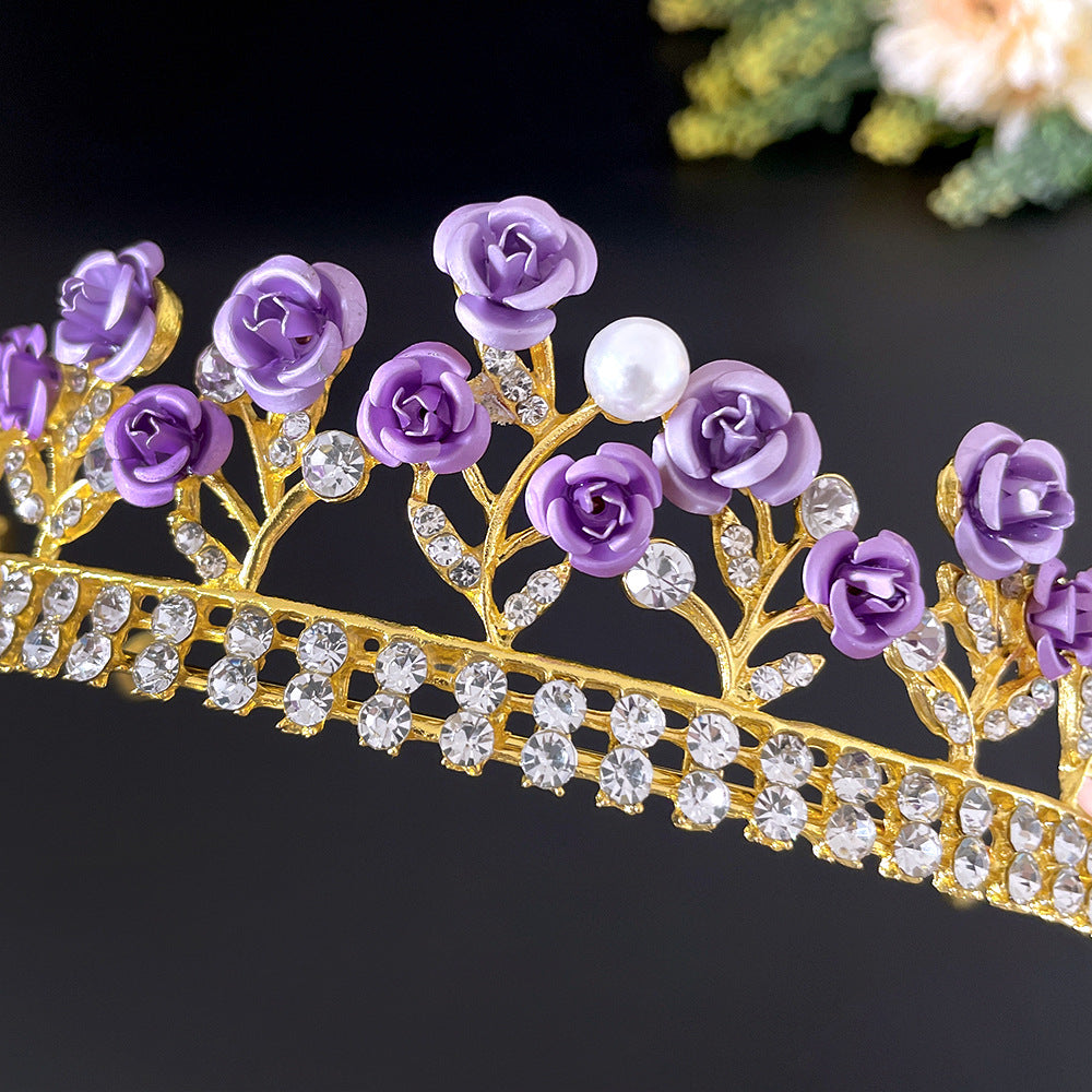 Crystal Crown Headpiece - Multiple Colors