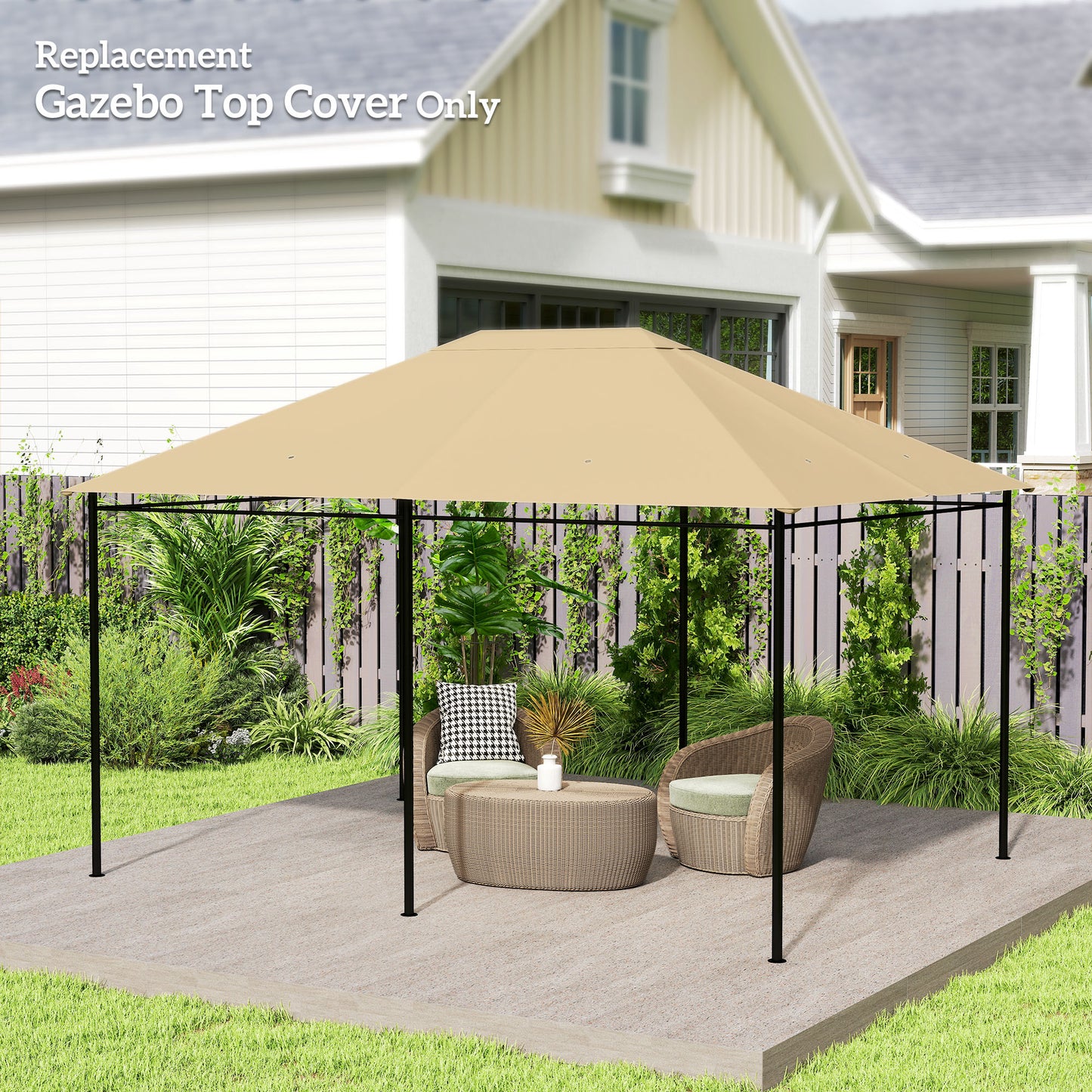 10x13 Gazebo Canopy Replacement Roof for 84C-116 - Khaki