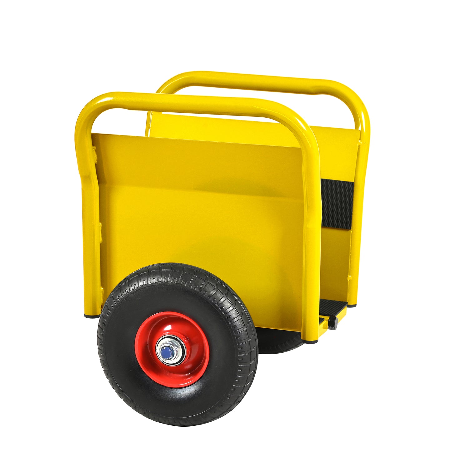 Heavy Duty Panel Dolly with 10" Solid Rubber Tires - Yellow
