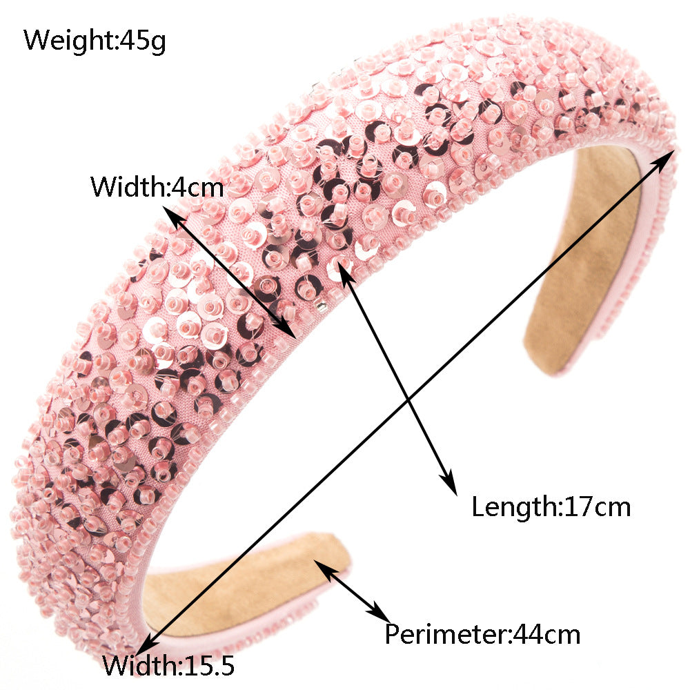 Women's Beaded Crystal Sequined Headband