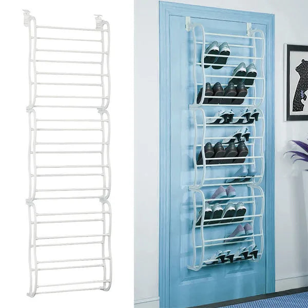 36 Pairs Over-The-Door Shoe Rack 12 Layers Wall Hanging Closet