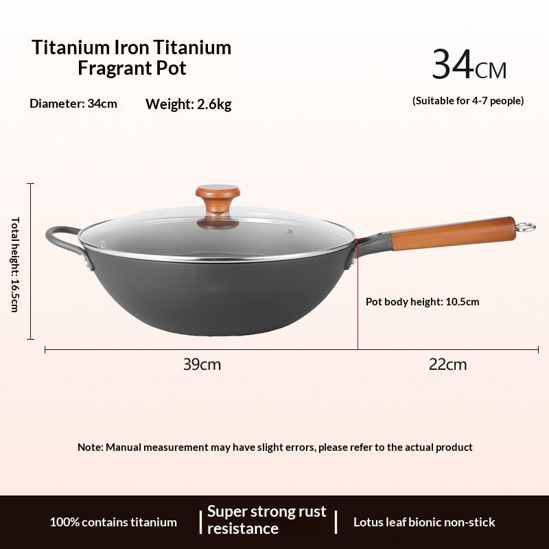 Titanium Alloy Nonstick Frying Pan Multi-Functional Cooking Pot 32cm 34cm