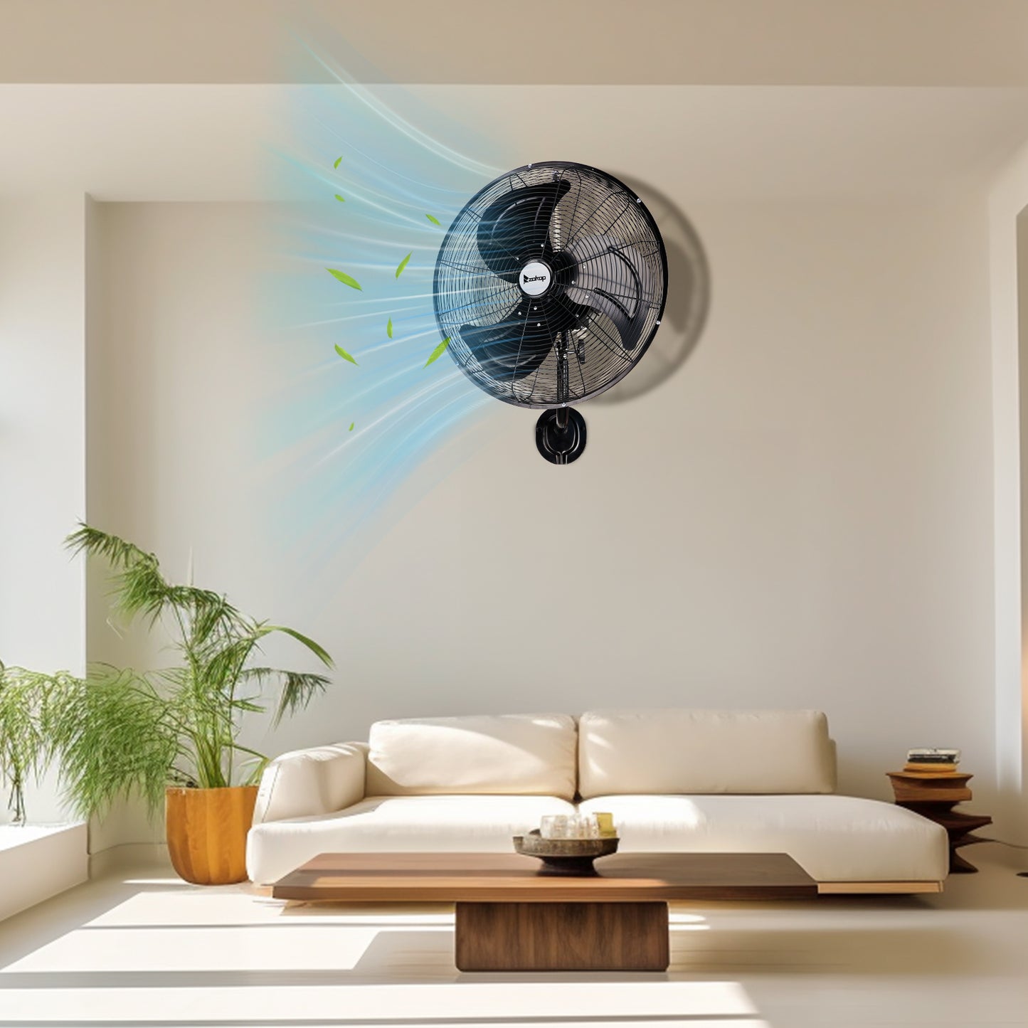 Black 18 Inch High Velocity Wall Mount Oscillating Fan - Industrial Metal Fan