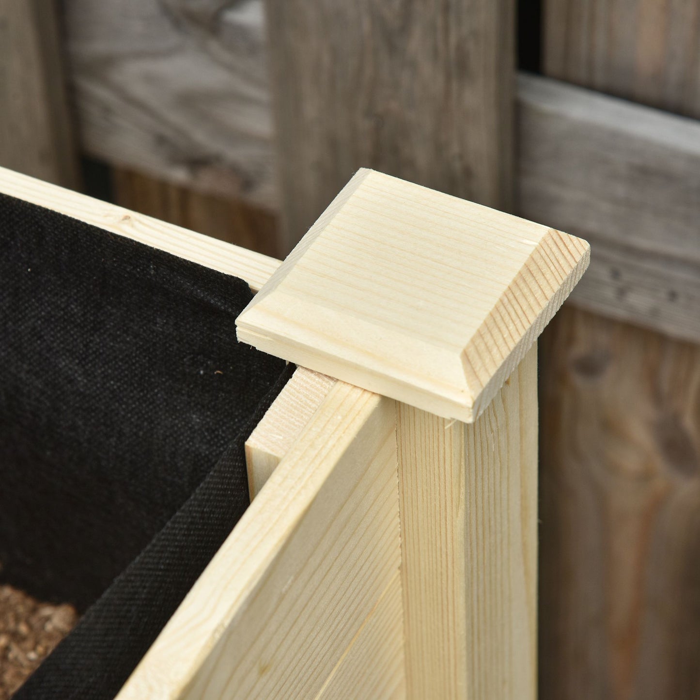 Raised Garden Bed with Lockable Wheels 47x22x33 Inches Wooden Planter Box