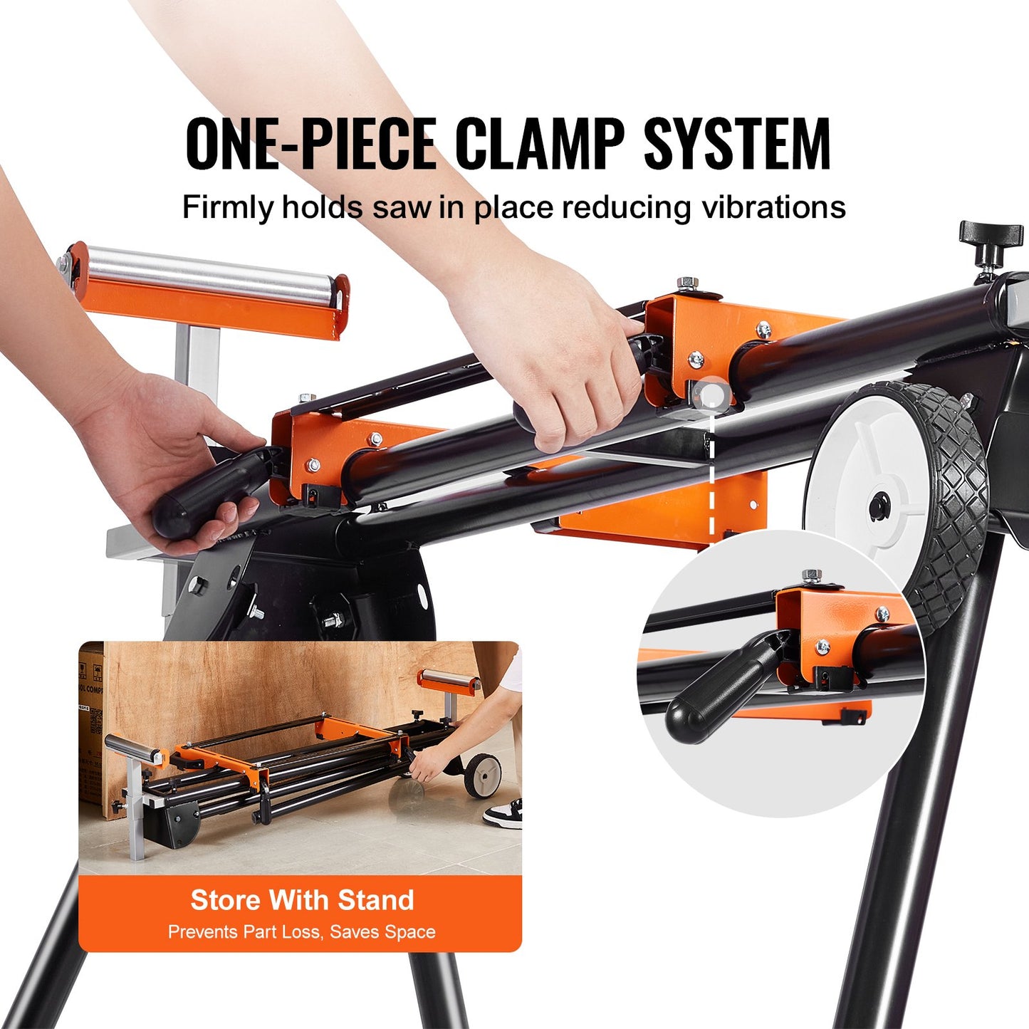 Heavy-Duty Miter Saw Stand with 550 lbs Load Capacity, Foldable & Adjustable