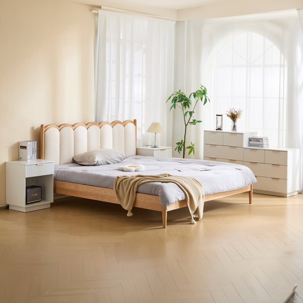 White Night Stand with Drawer & Shelf - 45x40x60cm