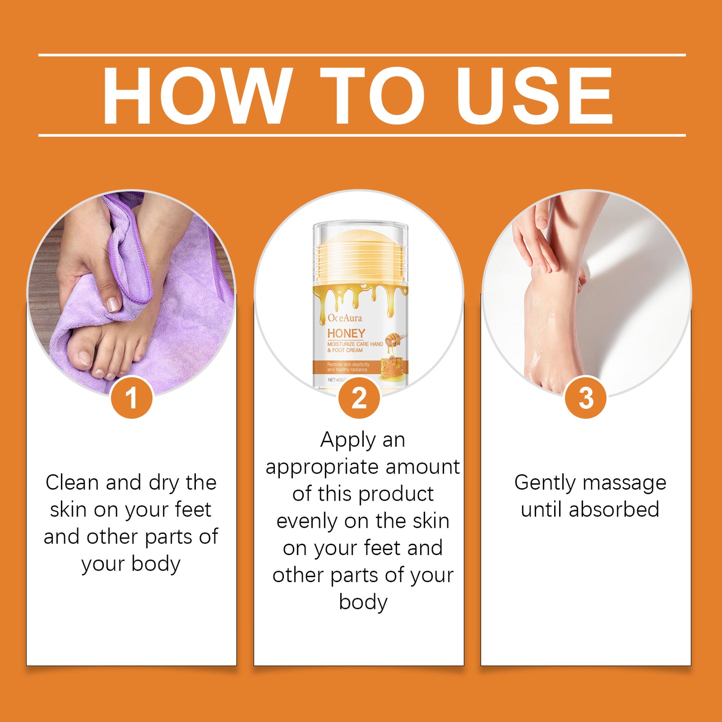 Honey Foot Moisturizing Repair Cream - Cracked Heel & Dry Skin Treatment