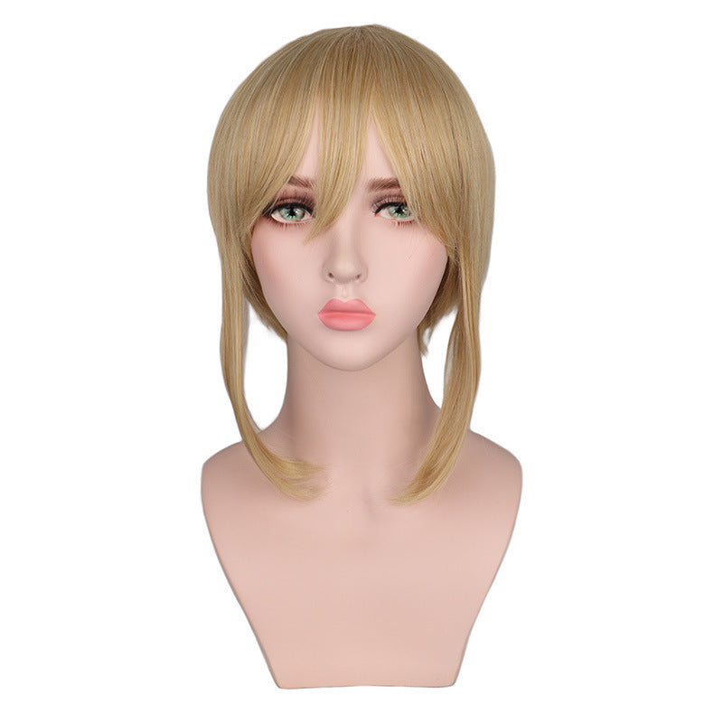 Female Tiger Clip Wig with Double Tiger Clips - Gold Anime Cosplay Hair Extension