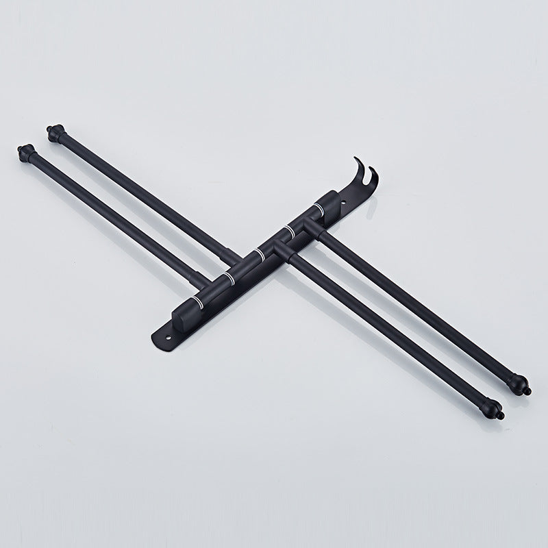 Movable Stainless Steel Towel Rack Without Punching - Modern Bathroom Storage