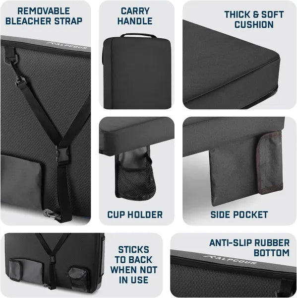 Portable Heated Stadium Seat Cushion - 21x15 Inch with Pocket
