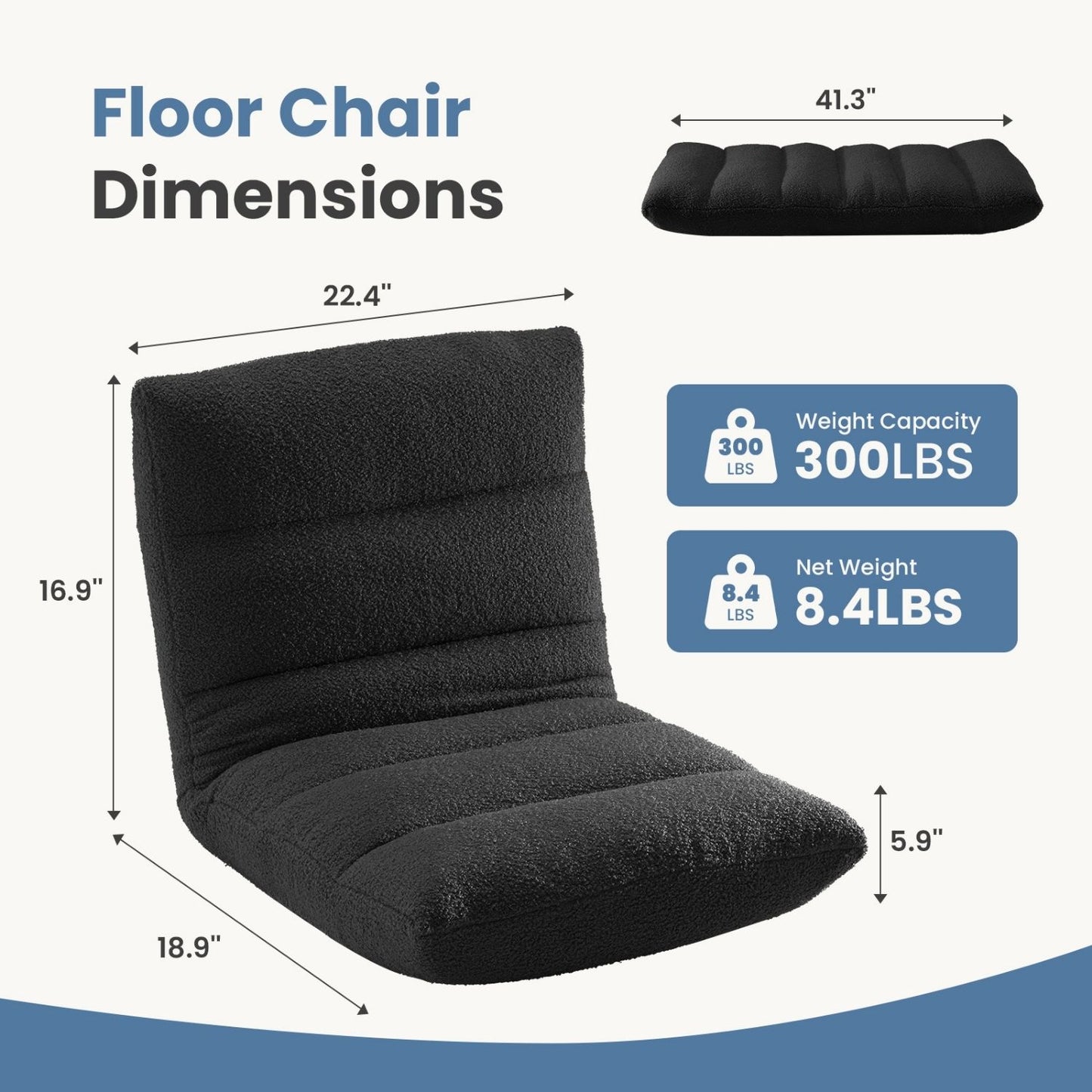 Adjustable Floor Chair with Memory Foam - Folding Sleeper Bed
