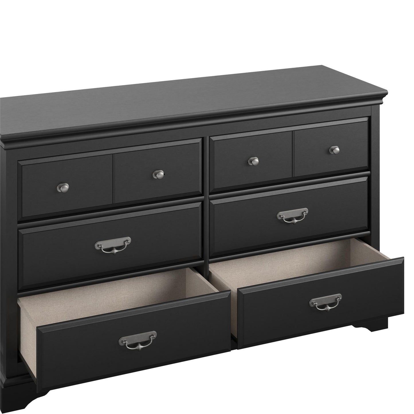 Bristol 6 Drawer Dresser - Elegant Black MDF Storage Unit