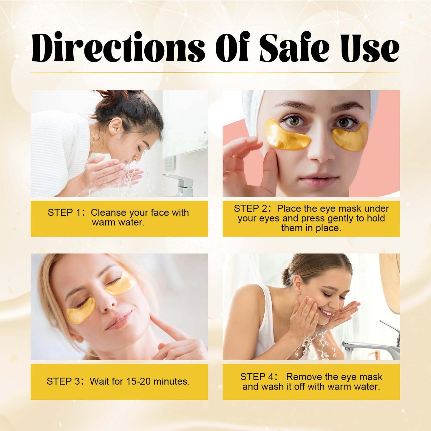 Retinol & Collagen Under Eye Masks - Moisturizing & Firming Patches (60ct)
