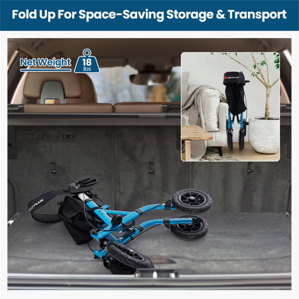 All-Terrain Rollator Walker with 9.5-Inch Wheels & Adjustable Height