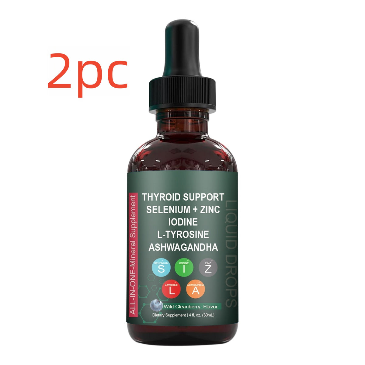 Thyroid Support Liquid Drops with Selenium, Zinc & Iodine, 30ml