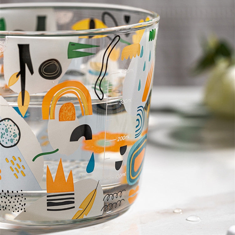Simple Printing Glass Cup Set - Multiple Styles Home Drinkware