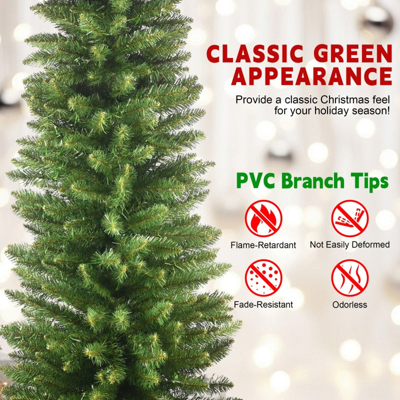 7ft PVC Christmas Tree - Green Pencil Design