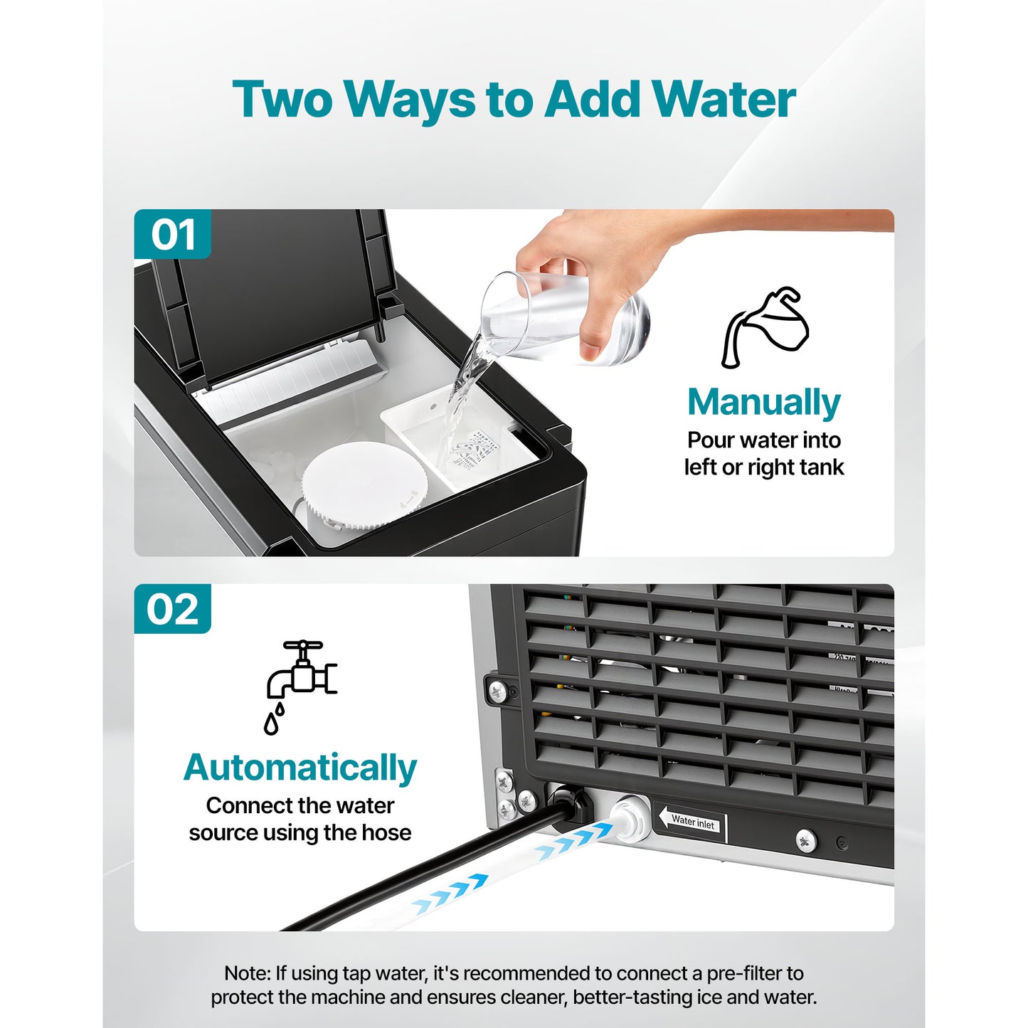 Countertop Ice Maker with Water Dispenser and Ice Storage – Fast 7-Minute Ice, 35L Capacity