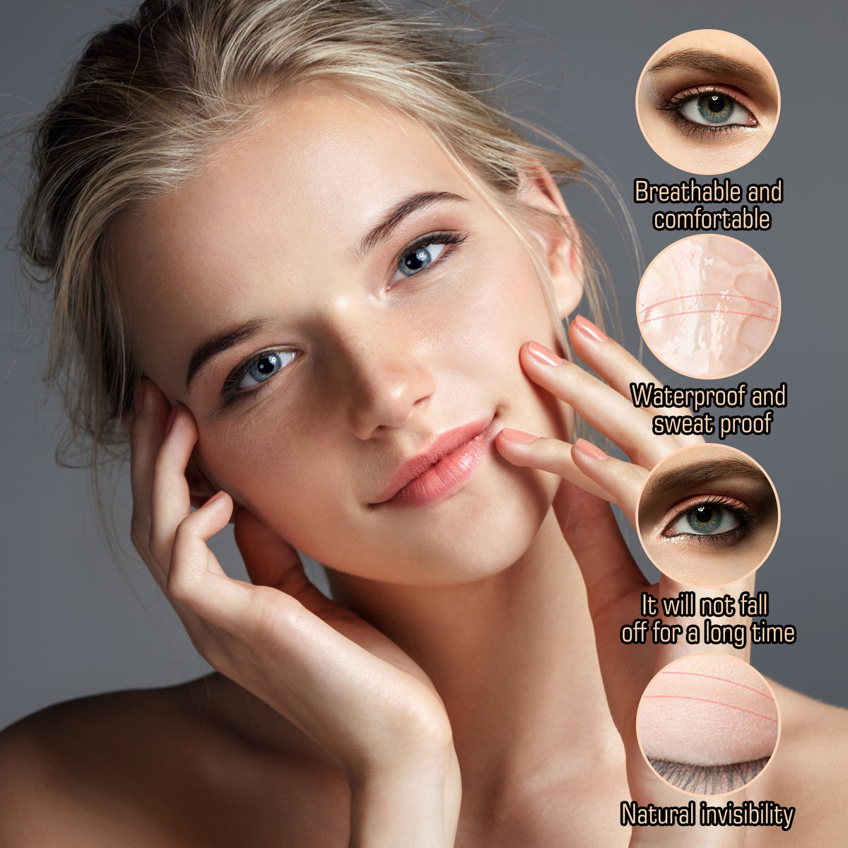 Waterproof Double Eyelid Tape - Water-Activated, Invisible, Seamless, 120 Pieces
