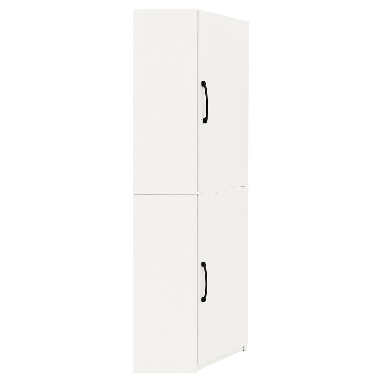 White Corner Kitchen Pantry Cabinet - 70.87" Tall L-Shaped Storage