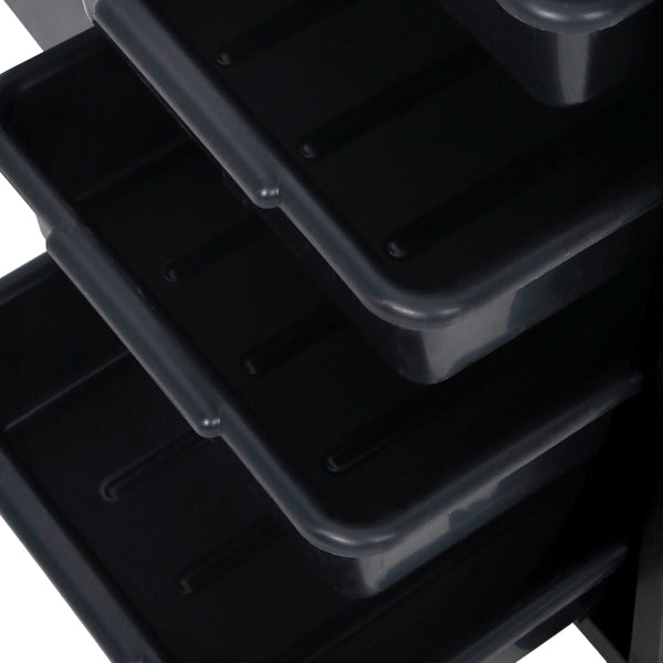 Black Hair Salon Tool Cart with 4 Drawers and Side Tray - Durable ABS & Particleboard