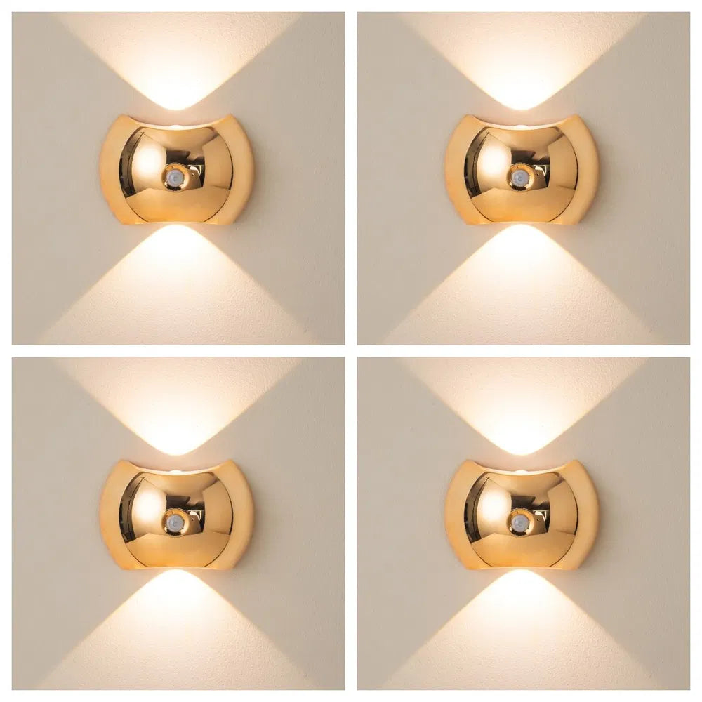 Wireless Motion Sensor Wall Lamps - 2 or 4 Pack, Magnetic Indoor Lighting for Stairs & Wardrobe