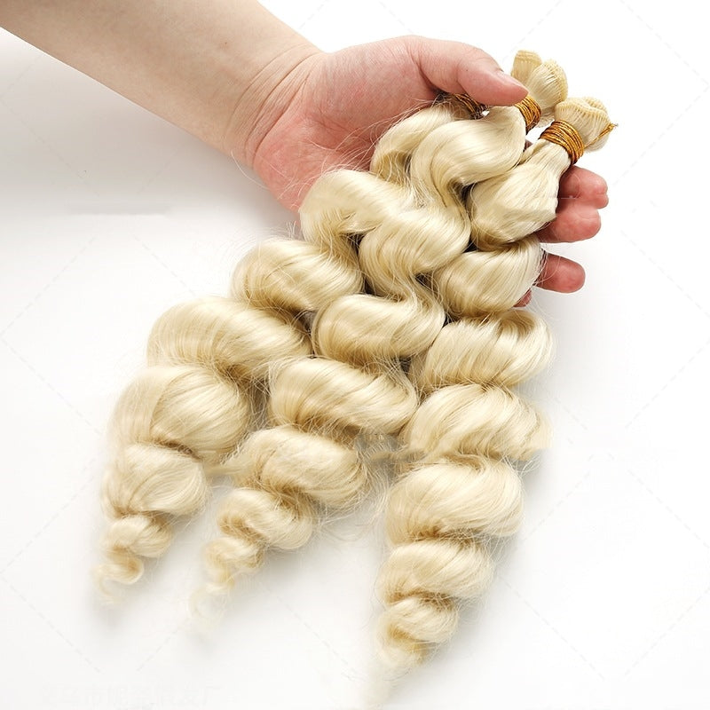 Women's Synthetic Hair Weft Wig - Long Golden Heat-Resistant Fiber, Multiple Sizes