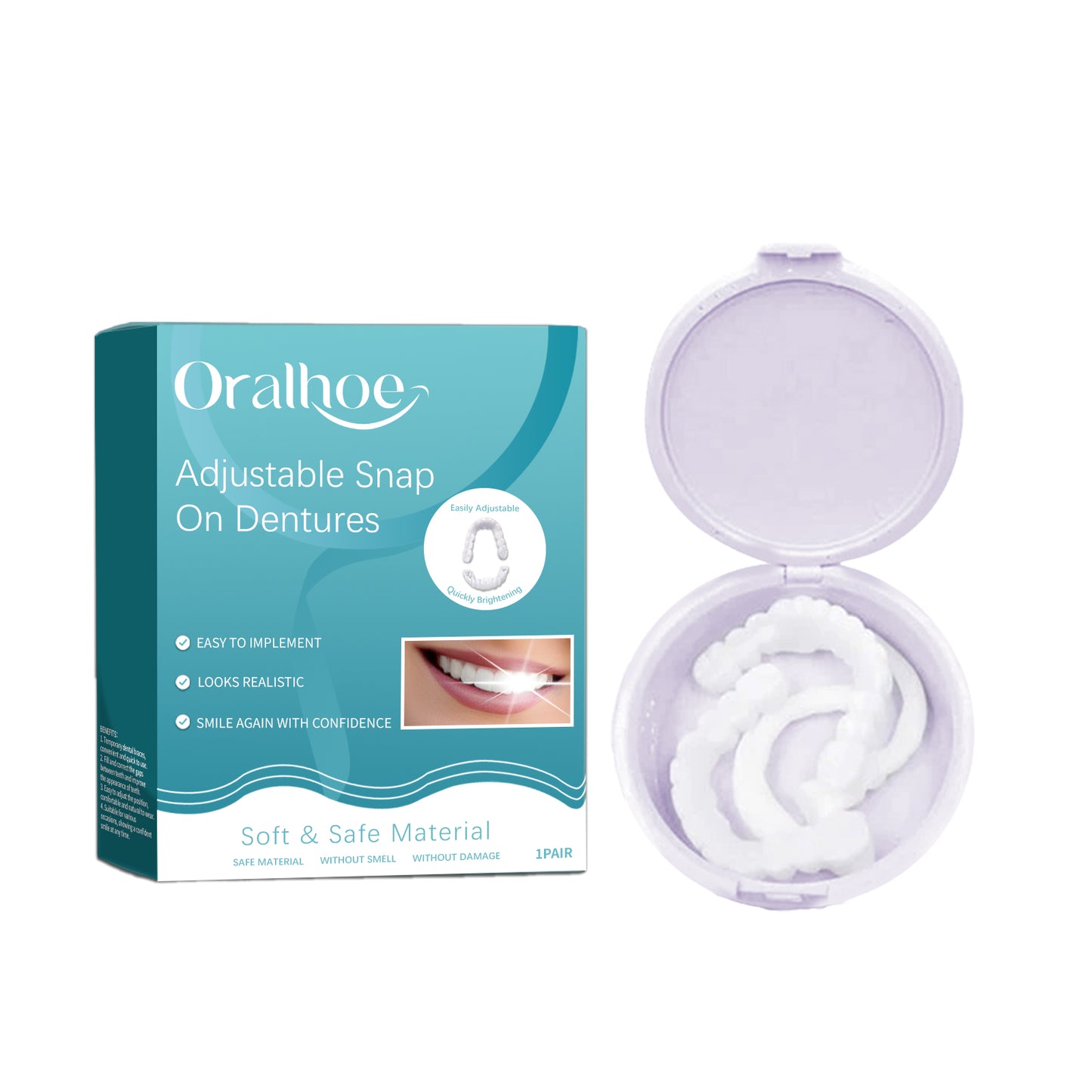 Adjustable Snap-On Silicone Dentures for Natural Smile Correction