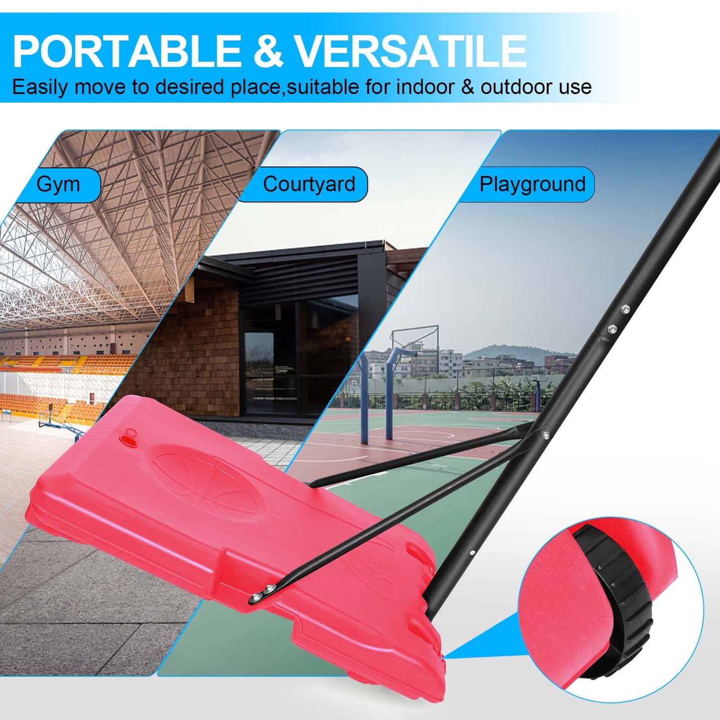 Height Adjustable Portable Basketball Hoop - Pink, 5.6-7ft