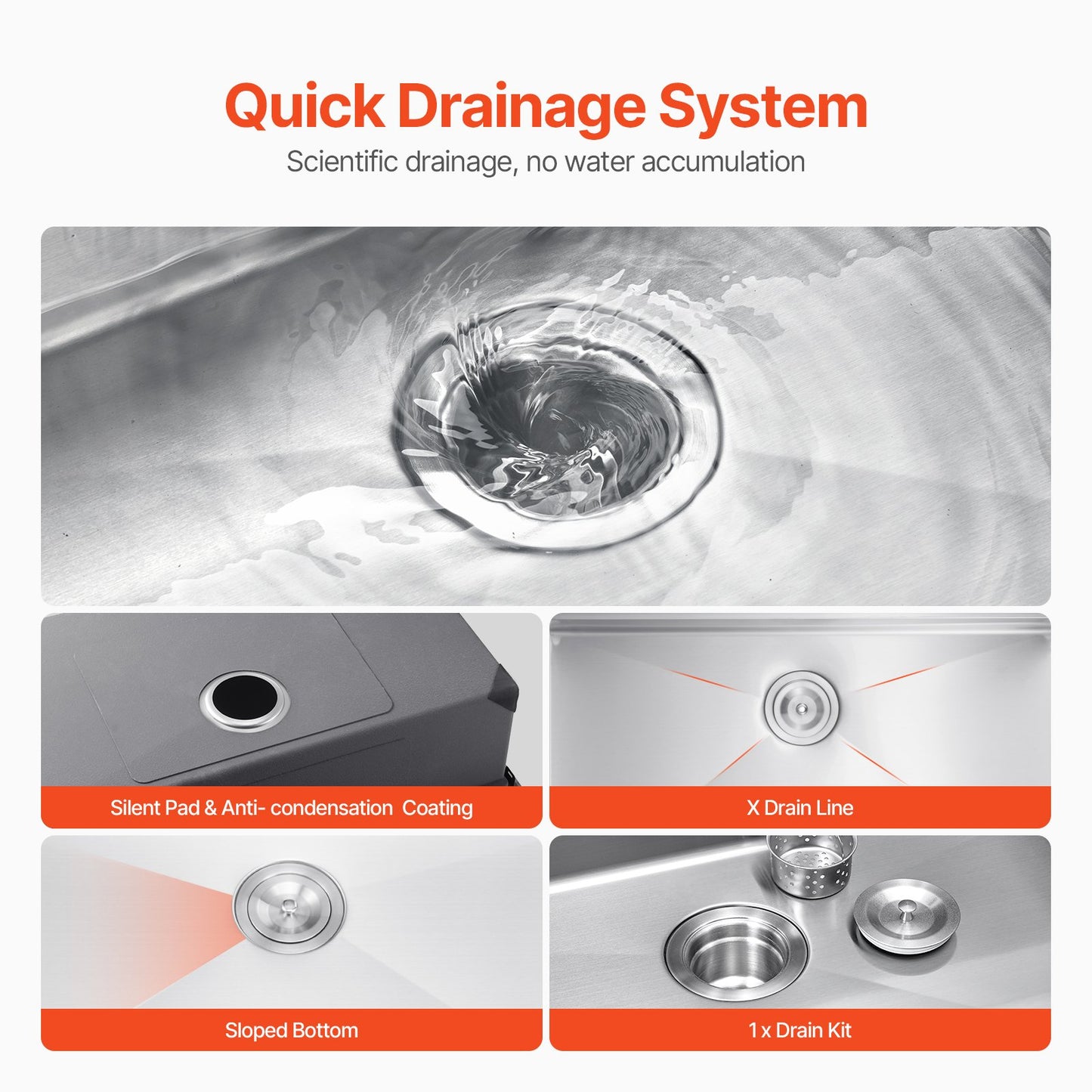 33-Inch Stainless Steel Drop-In Kitchen Sink - Single Bowl