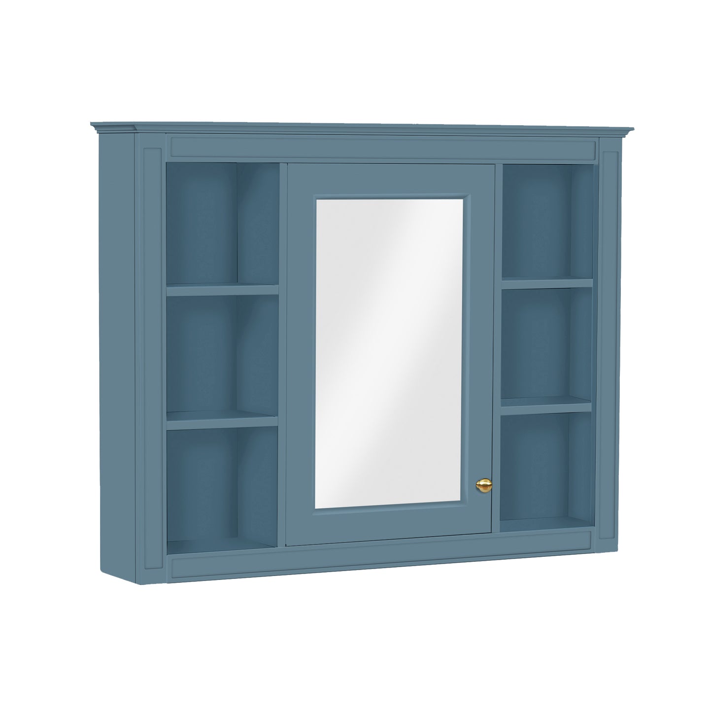 35'' x 28'' Wall Mounted Bathroom Storage Cabinet with Mirror - Indigo Blue