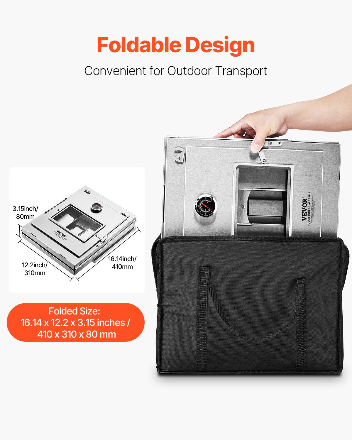 Portable Camping Oven - Stainless Steel 3 Tier Grill