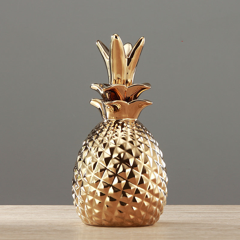 Golden Pineapple Storage Jar Ornaments Jewelry Tray Creative Decor