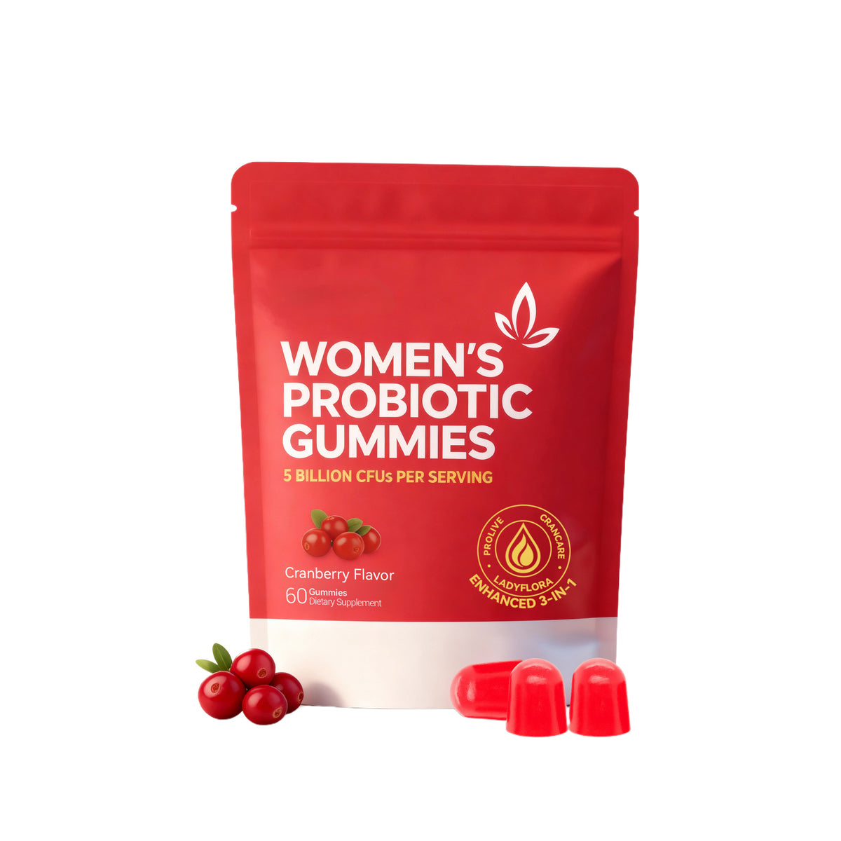 Female Probiotic Gummies - Digestive Health Supplement, 60 Gummies