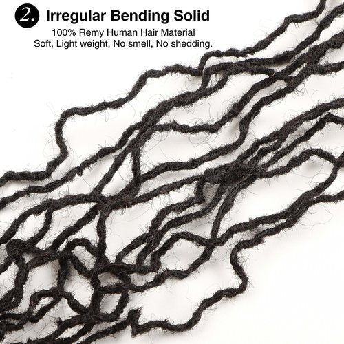 Orientfashion 12inch 0.2cm Width 100% Real Human Hair Micro Dreadlock Extensions with Curly Ends,Can Be Dyed Bleached Curled And Twisted(12inch 0.2cm 40Strands, Natural black)