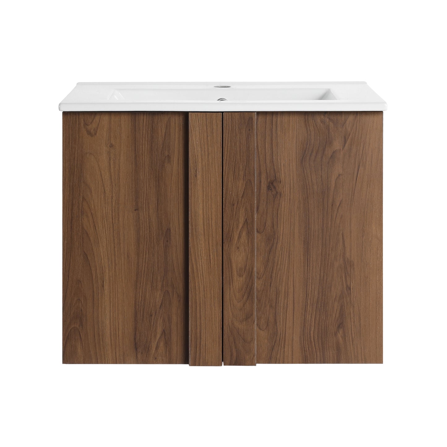 24" Floating Bathroom Vanity with Sink - Brown Ebony