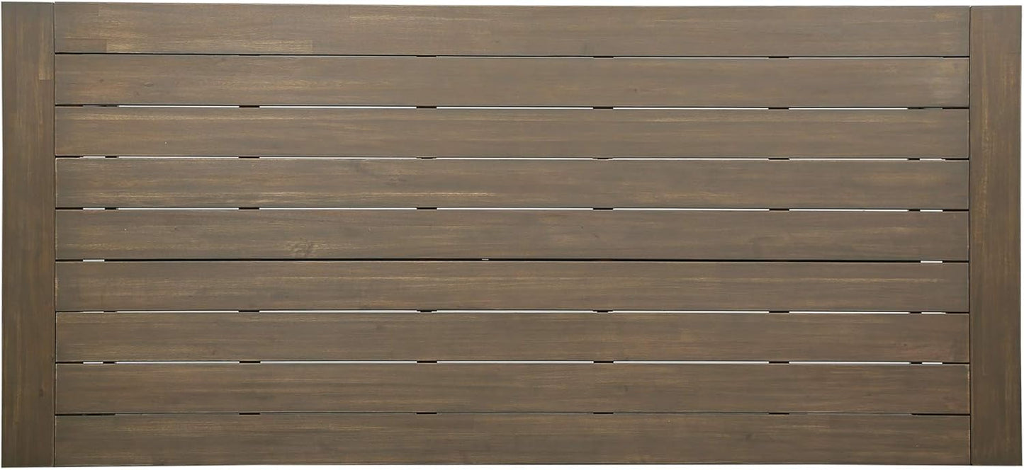 Outdoor Acacia Wood Picnic Dining Set - Gray & Rustic Metal