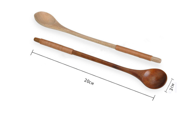 Long Wooden Mixing Spoon for Kitchen Use - Durable & Handcrafted