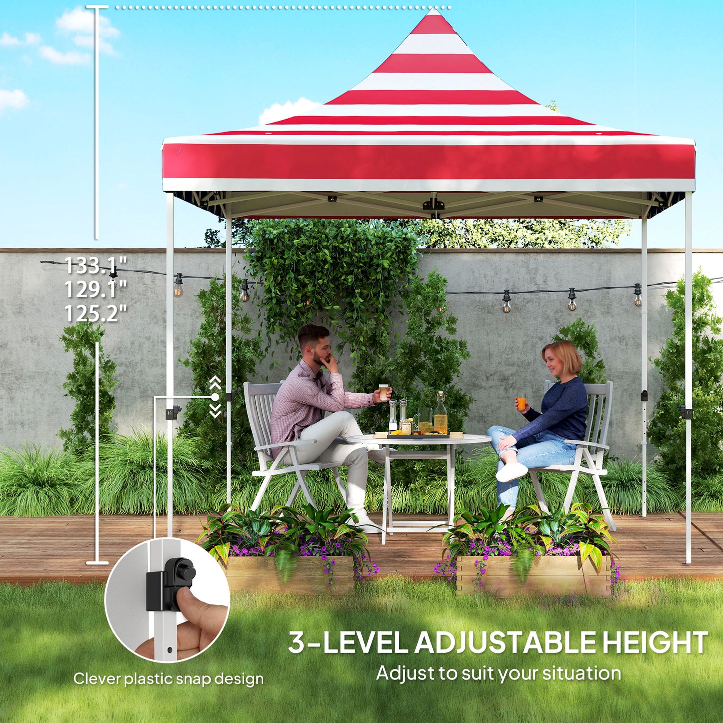 Heavy Duty 10x10 Pop Up Canopy Tent with Sidewall - American Flag