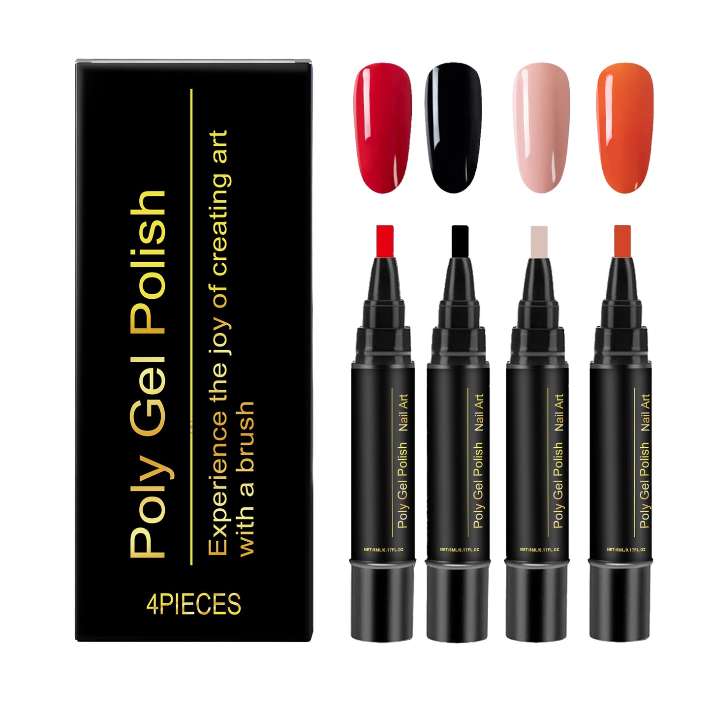 Nail Glue Pen Set - 4 Pieces for Nail Art & Manicure