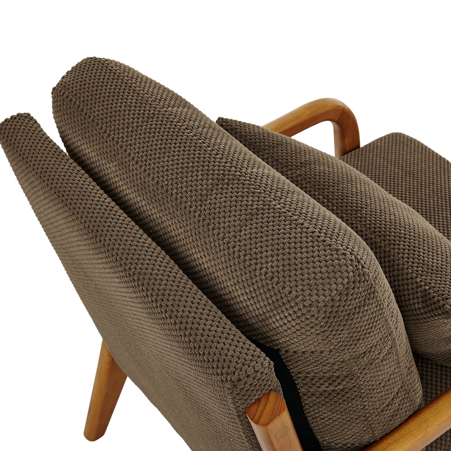 Mid-Century Modern Wooden Lounge Chair - Coffee Upholstery