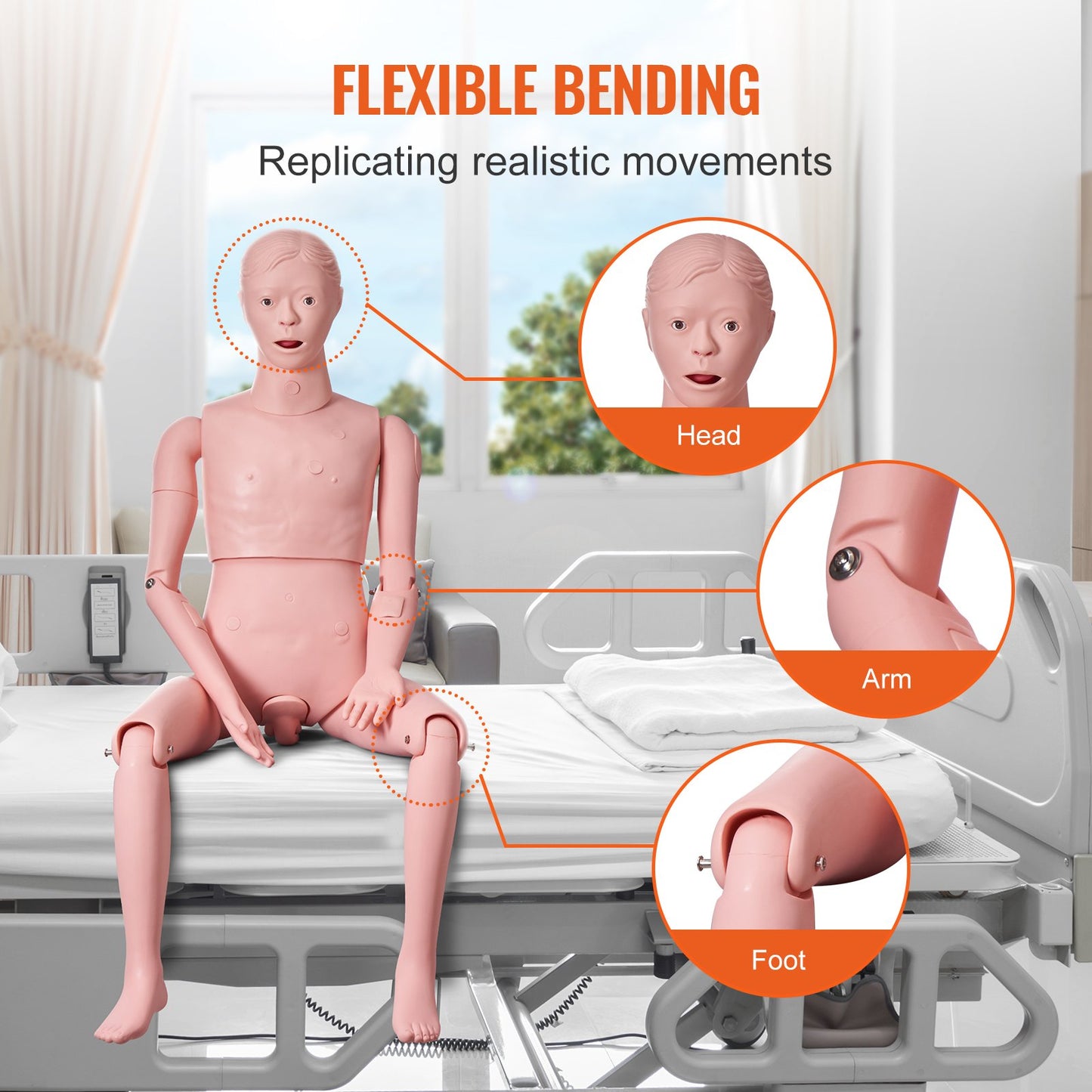 Lifesize Male Nursing Training Manikin - Anatomical Simulator Model