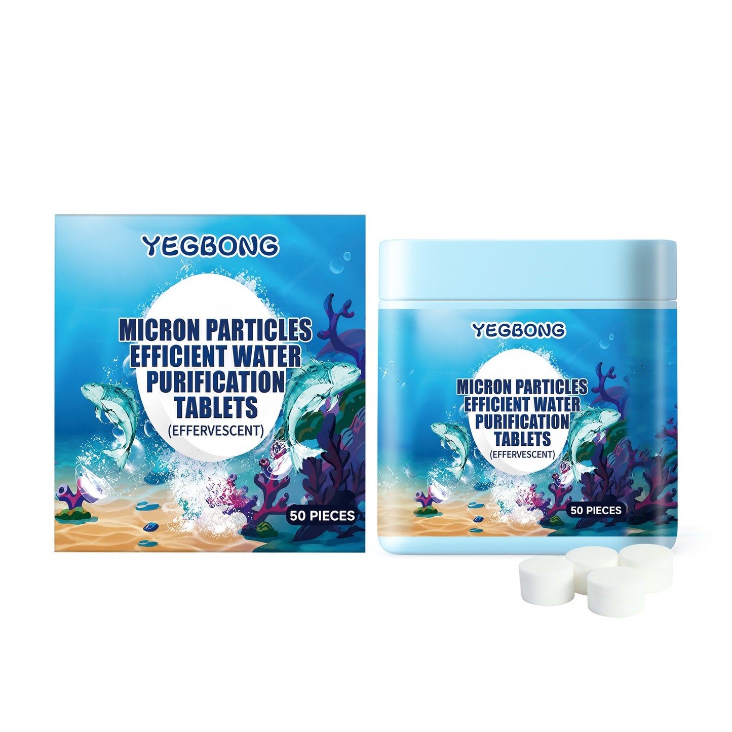 High-Efficiency Water Purification Tablets - 50 Pieces