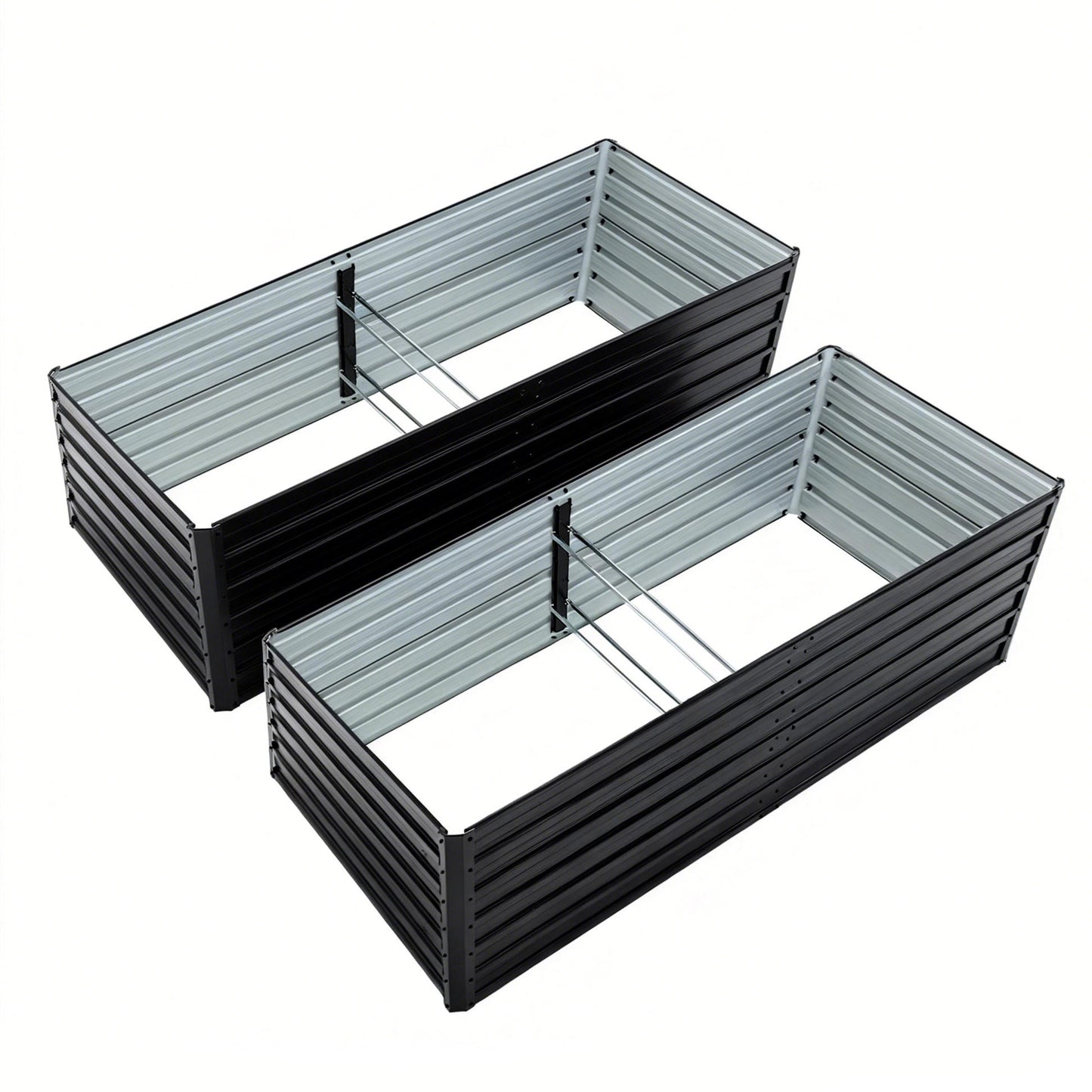 Raised Garden Bed Kit - 2 Pack 8x4x2 FT Galvanized Metal Planters