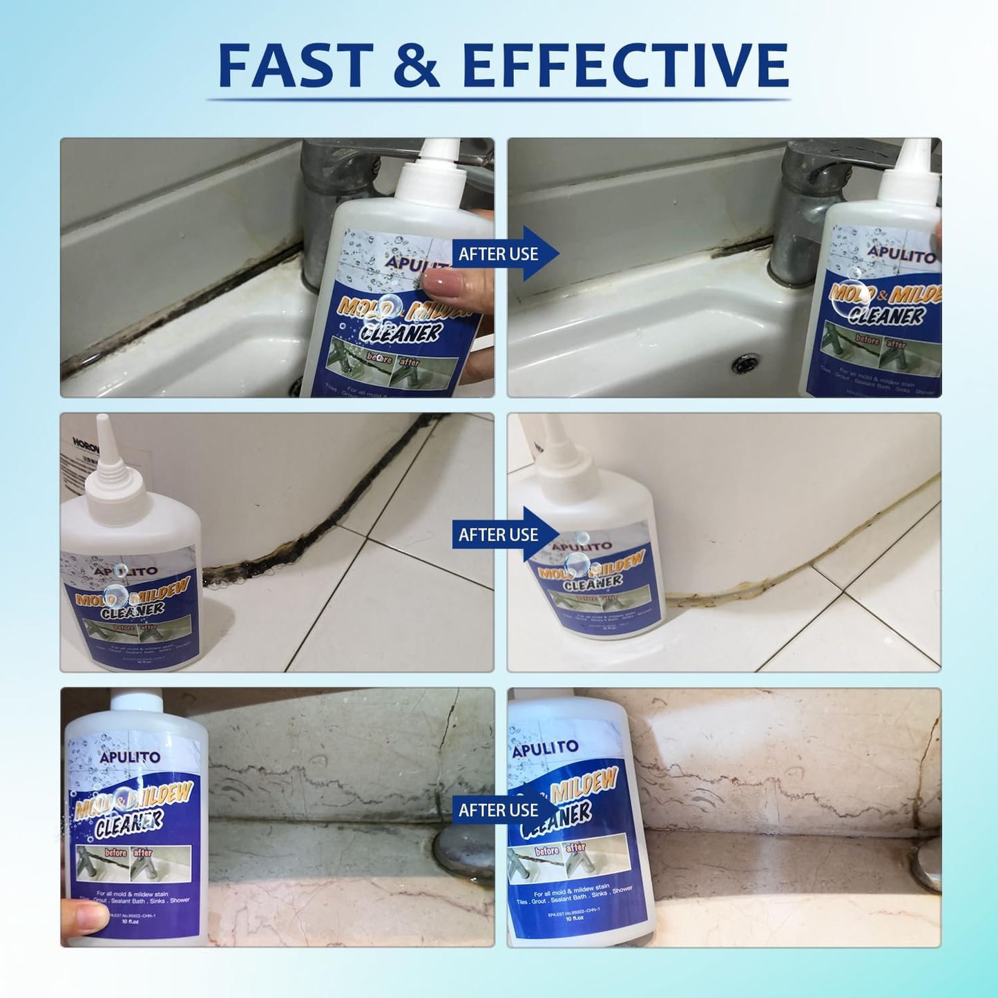 Multipurpose Bathroom and Kitchen Tile Grout Cleaner Gel 10 Fl Oz