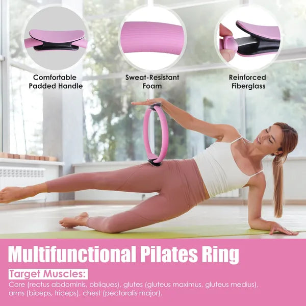 14-Piece Pilates Essentials Kit with Resistance Bands & Yoga Ball