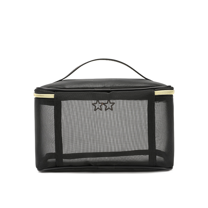 Double-Layer Hanging Toiletry Bag - Portable Mesh Travel Makeup Case