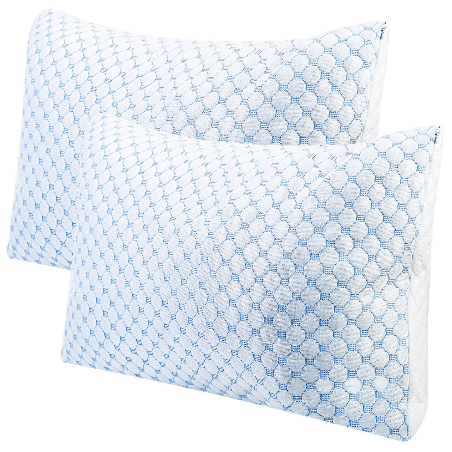 Cooling Memory Foam Pillow - Gel Infused, Adjustable, Machine Washable