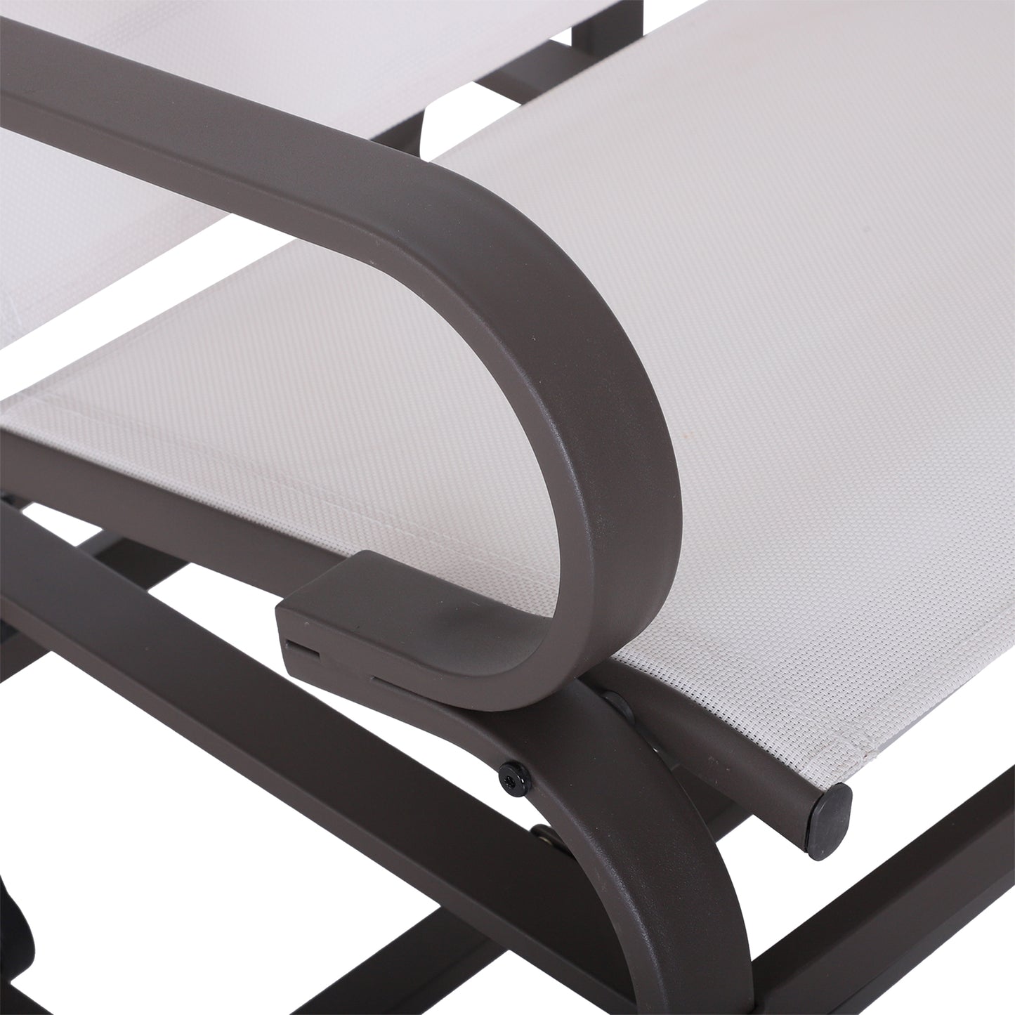 Gliding Lounger Chair - Lightweight Metal & Mesh, White
