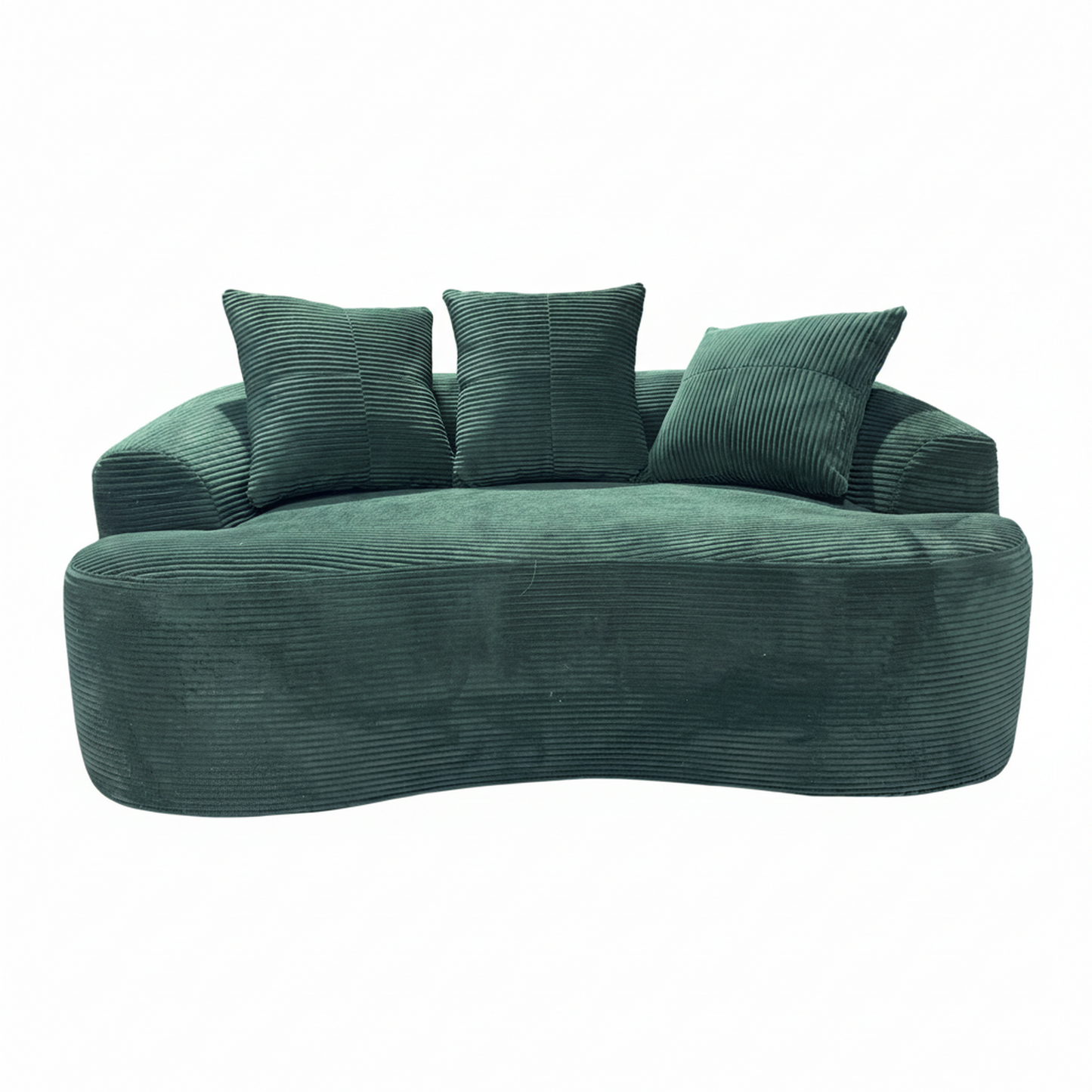 65.35 Curved Loveseat Sofa With Pocket Spring Cushions For Soft